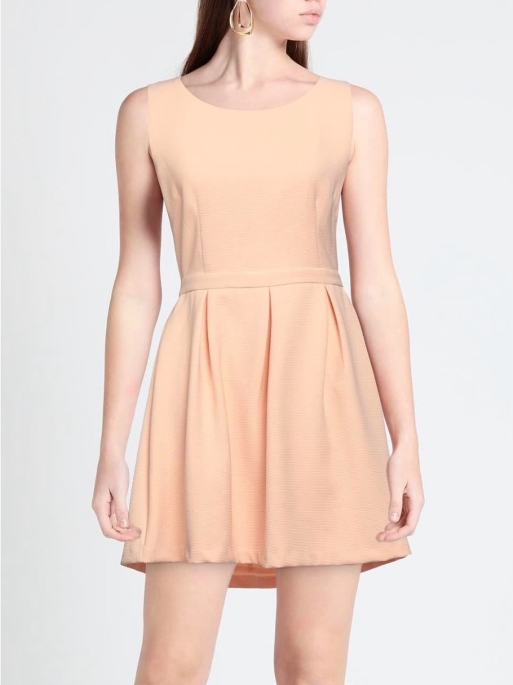 Suncoo Paris Chelsy Open Back Fit and Flare Dress in Blush